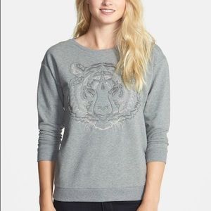 Two by Vince Camuto Embroidered Tiger Sweatshirt
